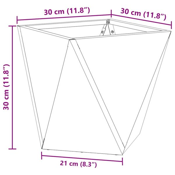 Кашпа 2 pcs Антрацит 30 x 30 x 30 cm Стомана