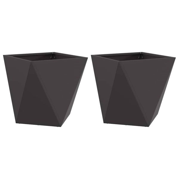 Кашпа 2 pcs Черно 40 x 40 x 40 cm Стомана