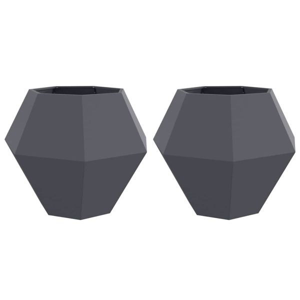 Кашпа 2 pcs Антрацит 100 x 100 x 80 см Стомана