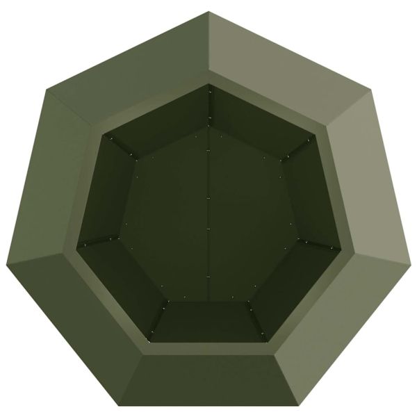 Кашпа Маслиненозелено 75 x 75 x 60 см Стомана