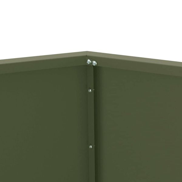 Кашпа Маслиненозелено 75 x 75 x 60 см Стомана