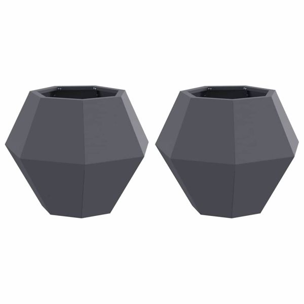 Кашпа 2 pcs Антрацит 50 x 50 x 40 cm Стомана