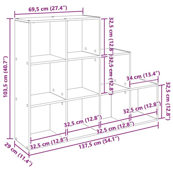 Разделител за стая и библиотека 137,5 x 29 x 103,5 см