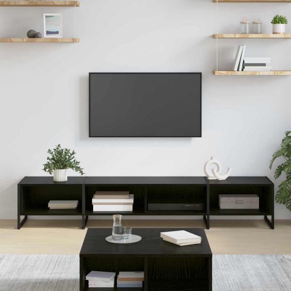 ТВ шкаф Черния дъб 170.5 x 36 x 30.5 см Инженерно дърво