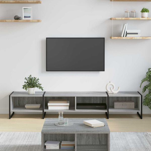 ТВ шкаф Сив Сонома 170.5 x 36 x 30.5 см Инженерно дърво