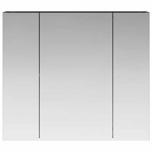 Шкаф с огледало за баня с рафт Черния дъб 80 x 14.5 x 70 см