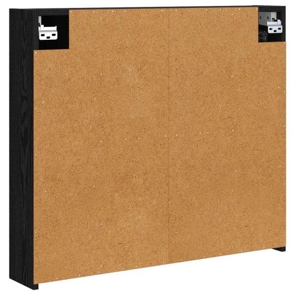 Шкаф с огледало за баня с рафт Черния дъб 80 x 14.5 x 70 см