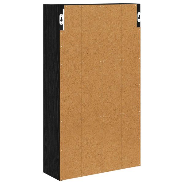 Банен стенен шкаф с рафт Черен Дъб 40 x 14 x 70 см