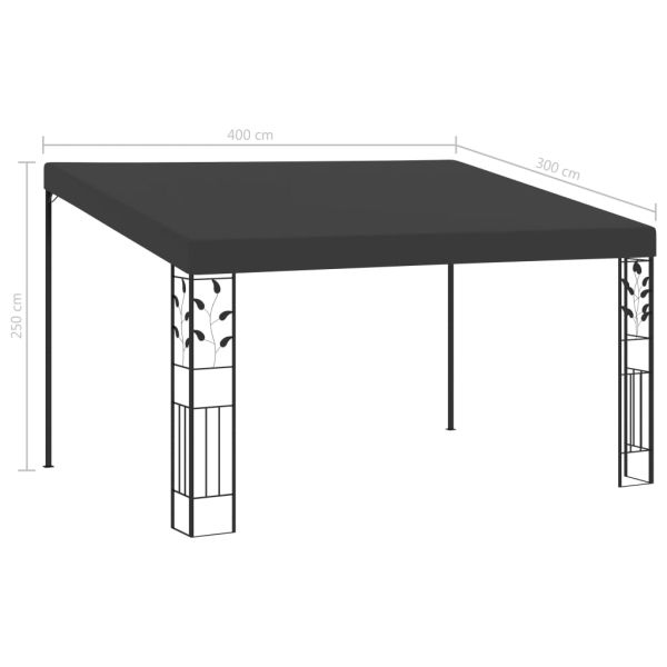 Шатра за стенен монтаж, 4x3x2,5 м, антрацит