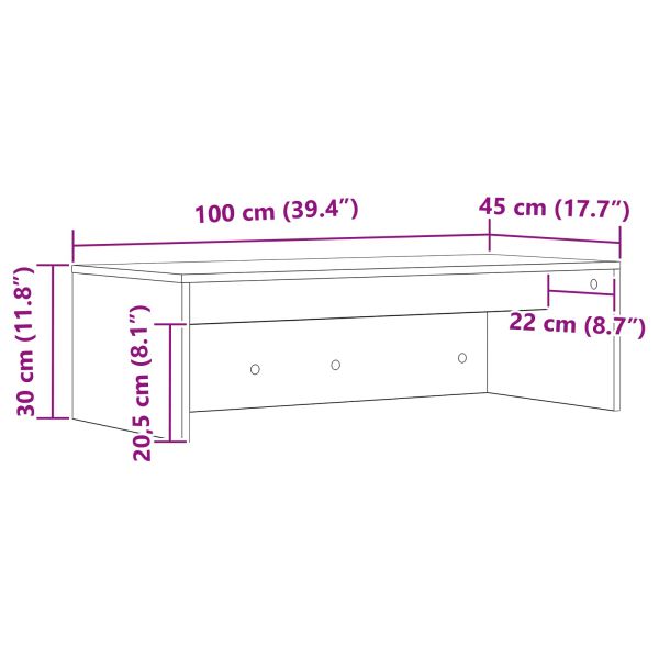 Стенно бюро Дъб Инженерна дървесина 100 x 45 x 30 см
