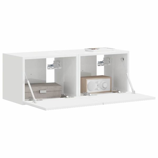 TV стенен шкаф 2 pcs Гланц бяло 39 x 31 x 29,5 см