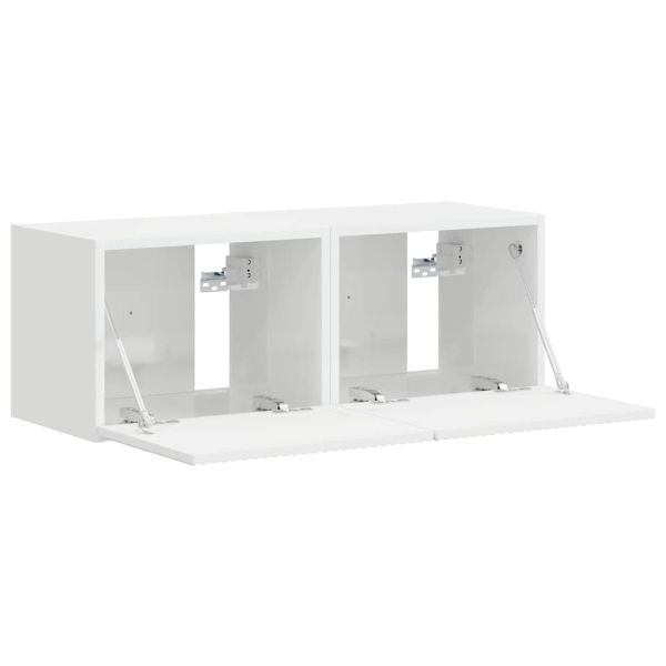 TV стенен шкаф 2 pcs Гланц бяло 39 x 31 x 29,5 см