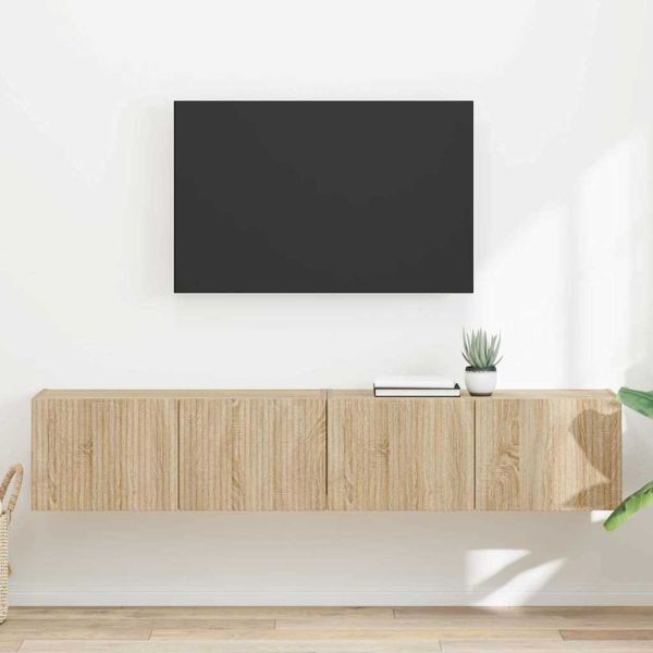TV стенен шкаф 2 бр. Сонома Инженерна дървесина