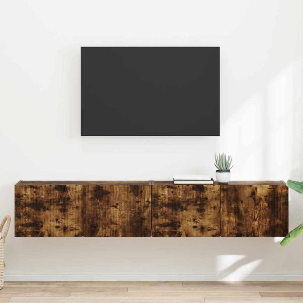 TV стенен шкаф 2 бр. Димян дъб Инженерна дървесина