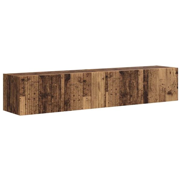 TV стенен шкаф 2 pcs Старо дърво 78,5 x 31 x 29,5 см