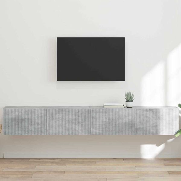 TV стенен шкаф 2 бр. Бетон Инженерна дървесина