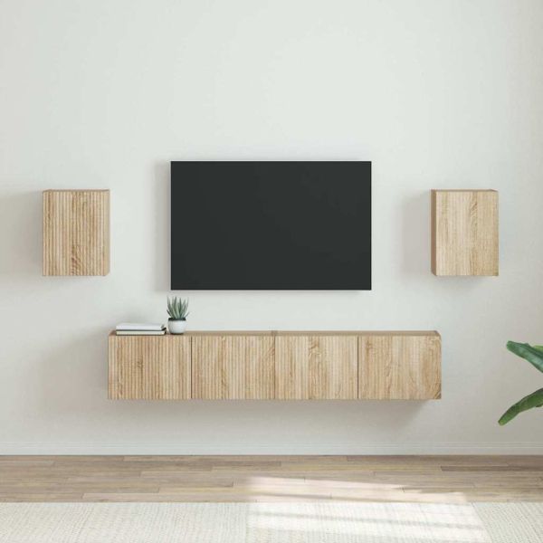 TV стенен шкаф 2 бр. Сонома Инженерна дървесина