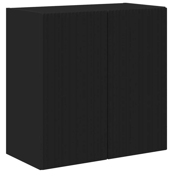 TV стенен шкаф Черно 59,5 x 31 x 60 см Инженерно дърво
