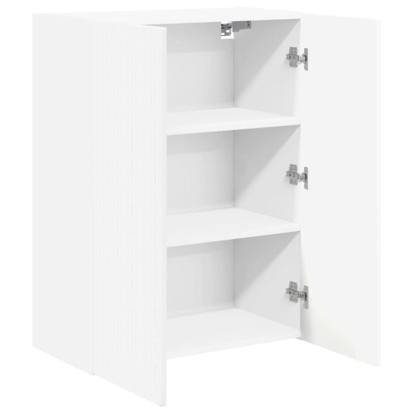 TV стенен шкаф Бяло 59,5 x 31 x 80 см Инженерно дърво