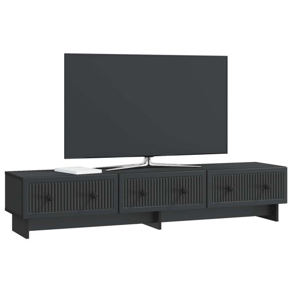 ТВ шкаф с чекмедже Черно 147 x 34,5 x 30 см Инженерна дървесина