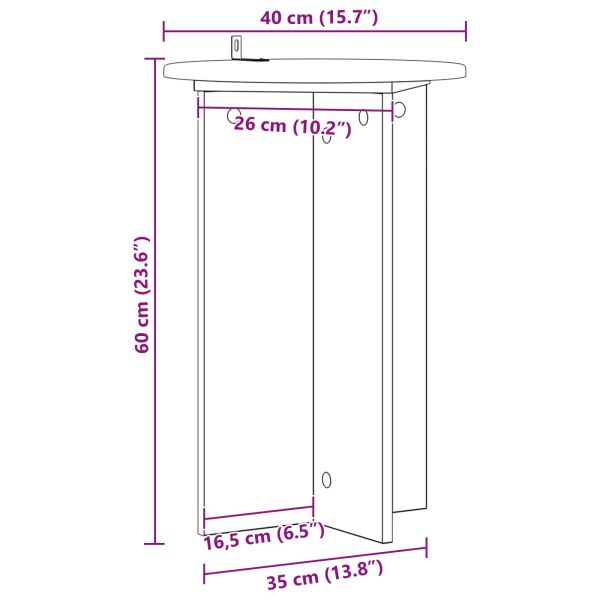 Стойка за растения 2 бр. Опушен дъб Ø40 x 60 см