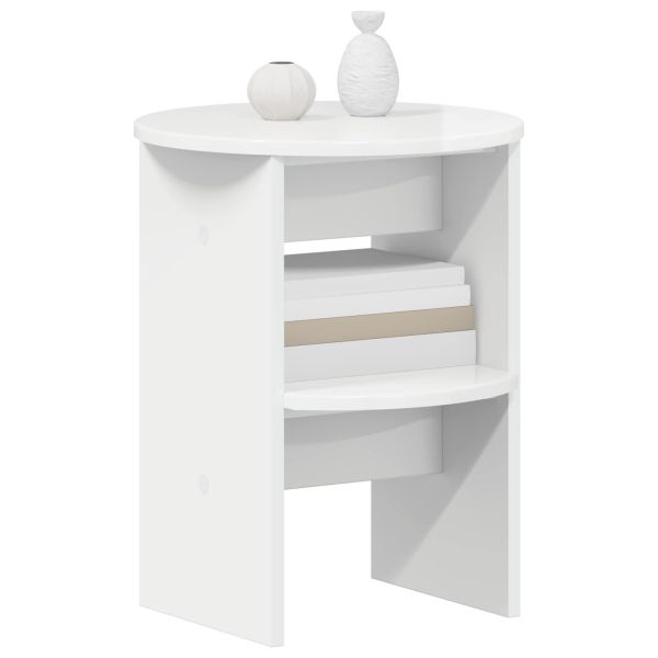 Страничен шкаф 2 pcs Висок Гланцов Бял Ø40 x 50 см