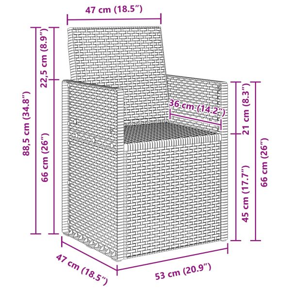 Градински Dining Столове 2 pcs Антрацит 53 x 47 x 88,5 см ПП