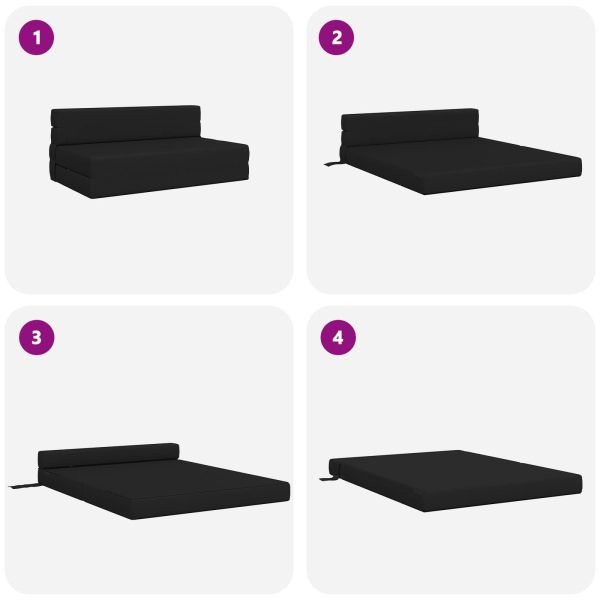 Сгъваем диван легло Черно 152 x 86,5 x 60 см Текстил
