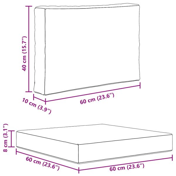 Възглавница за диван на открито Полиестер Антрацит 60 x 60 cm