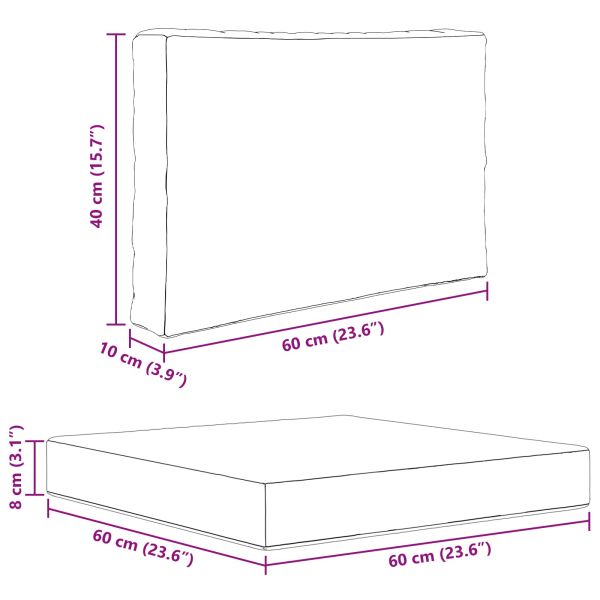 Възглавница за диван на открито Полиестер Антрацит 60 x 60 cm