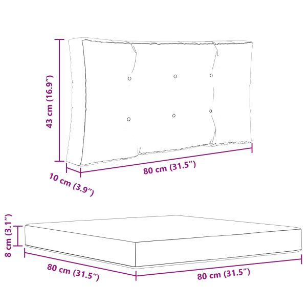 Възглавница за диван на открито Полиестер Антрацит 80 x 80 cm