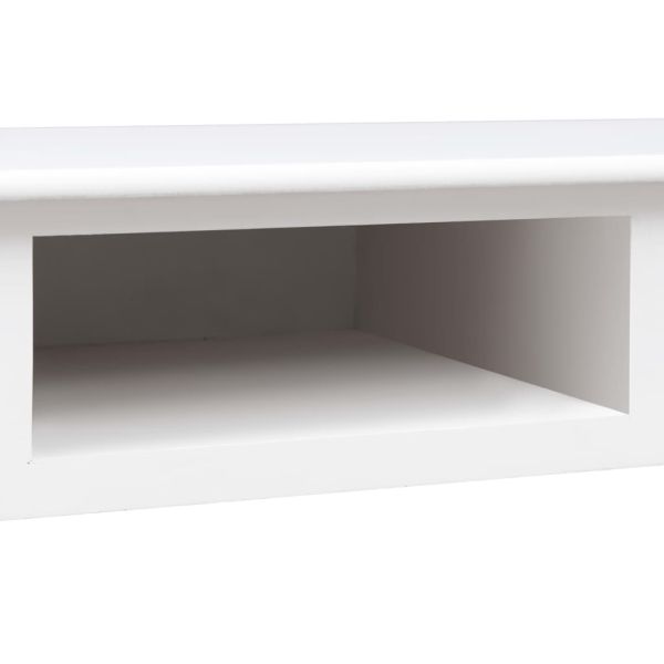 Писалище, бяло, 110x45x76 см, дърво