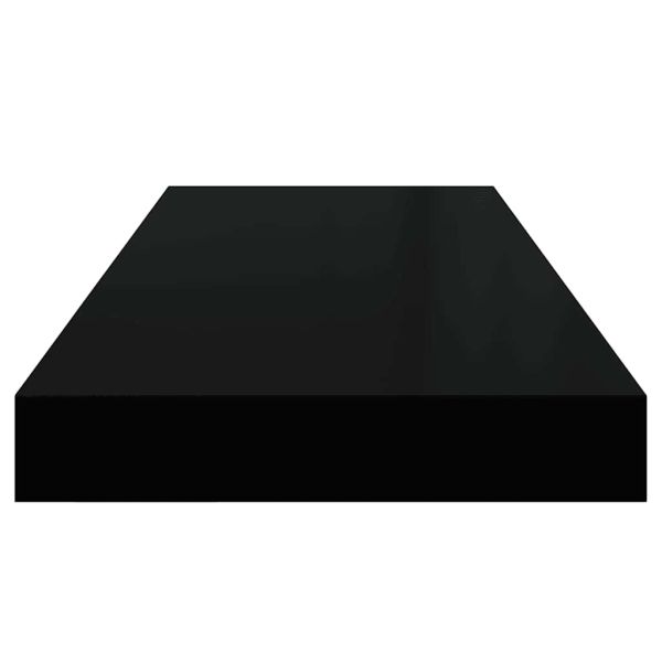 Окачени стенни рафтове, 4 бр, черен гланц, 60x23,5x3,8 см, МДФ
