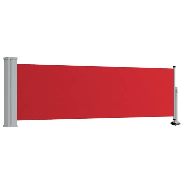 Прибираща се дворна странична тента, 80x300 см, червена