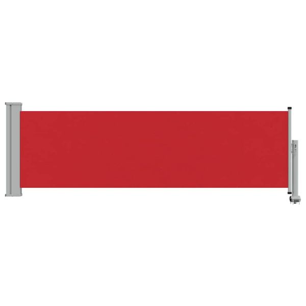 Прибираща се дворна странична тента, 80x300 см, червена
