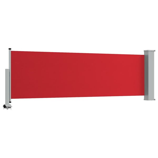 Прибираща се дворна странична тента, 80x300 см, червена