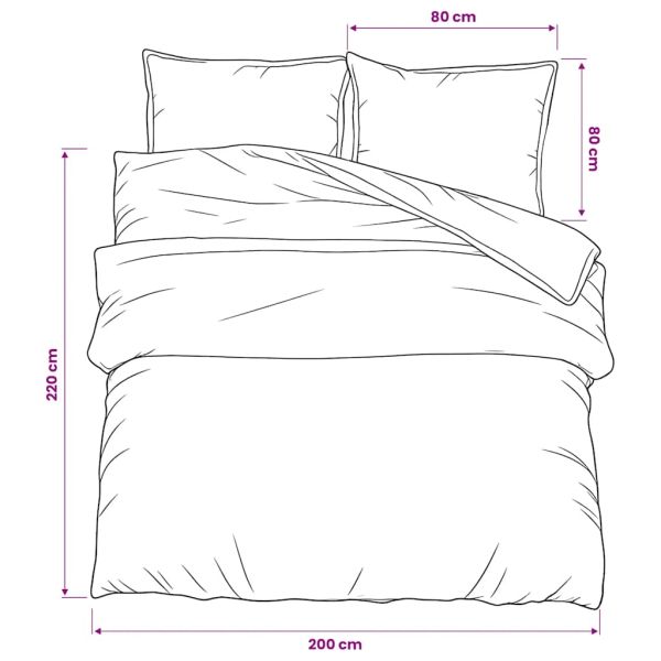 Комплект спално бельо, сив, 200x220 см, памук