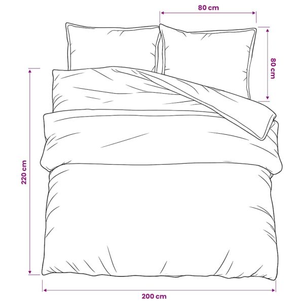 Комплект спално бельо, черно и бяло, 200x220 см, памук