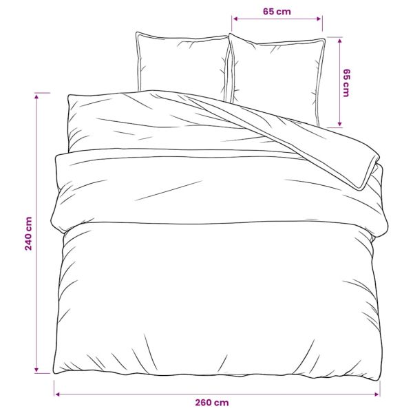 Комплект спално бельо, черно, 260x240 см, памук