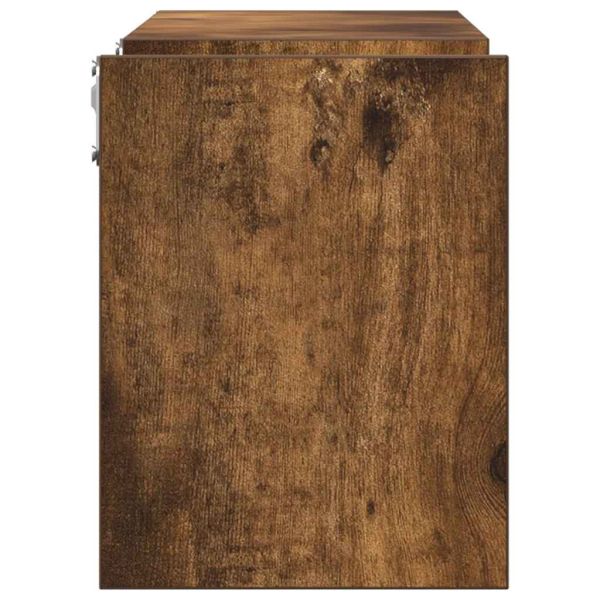 Стенни рафтове, 2 бр, опушен дъб, 100x15x20 см, инженерно дърво