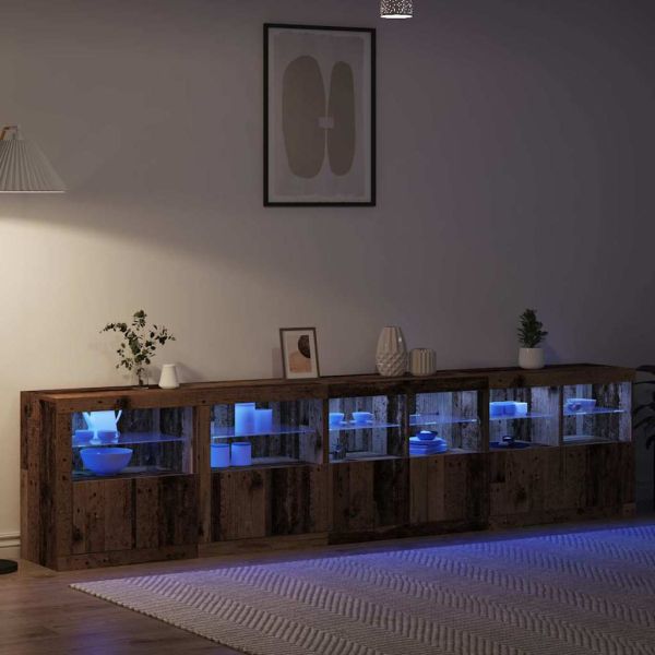LED конзолна маса Старо дърво 283 x 37 x 67 см