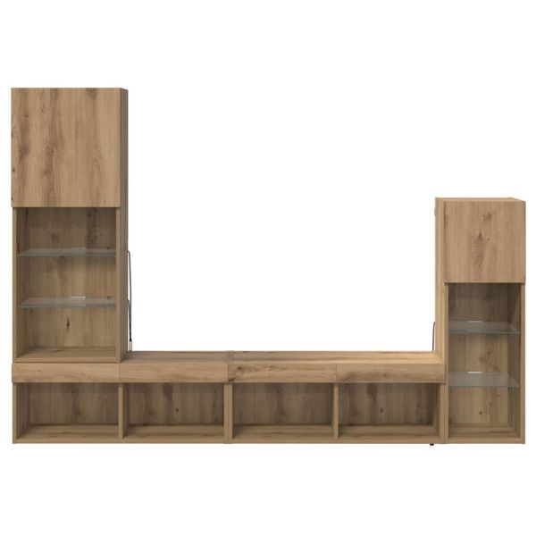 Стойки за телевизор 4 pcs Дъб Инженерно дърво