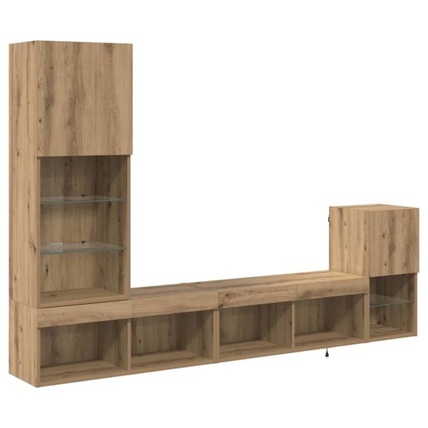 Стойки за телевизор 4 pcs Дъб Инженерно дърво