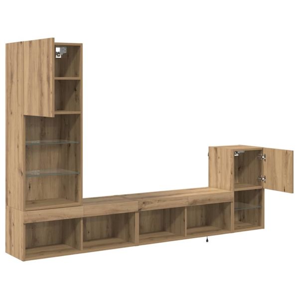 Стойки за телевизор 4 pcs Дъб Инженерно дърво
