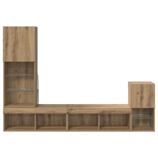 Стойки за телевизор 4 pcs Дъб Инженерно дърво