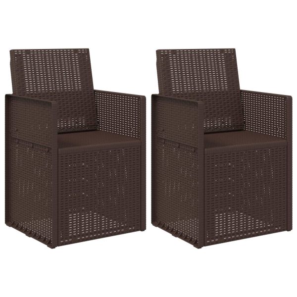 Градински Dining Столове 2 pcs Кафяво ПП