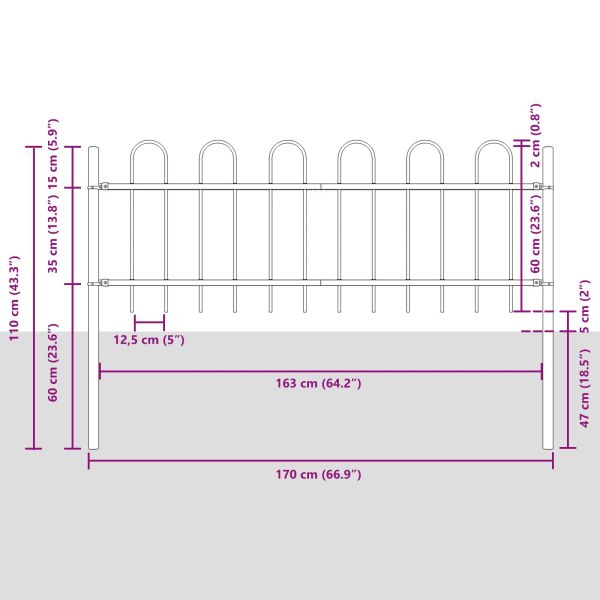 Градска ограда BOXTEL 5 бр. 8,5 x 0,6 м Бяло