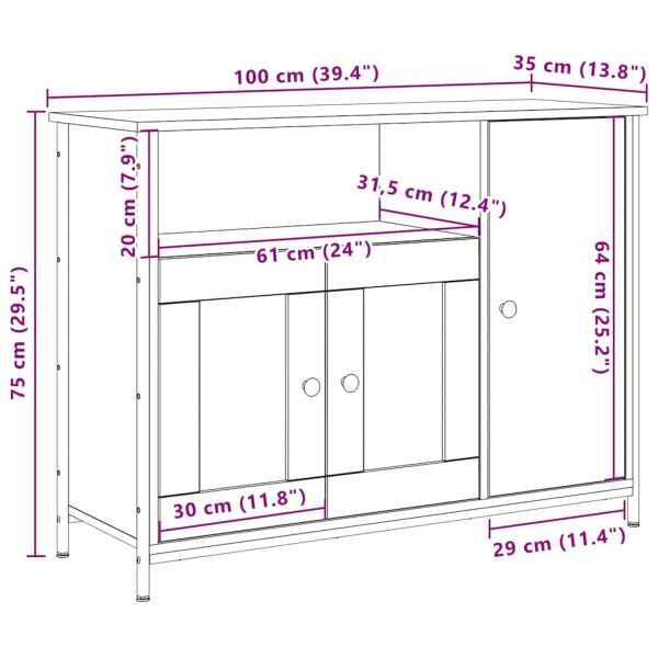 Служебен шкаф Дъб 100 x 35 x 75 см