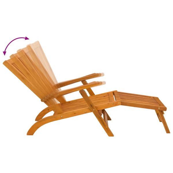 Сгъваем и reclining шезлонг 2 бр. Солидно акациево дърво
