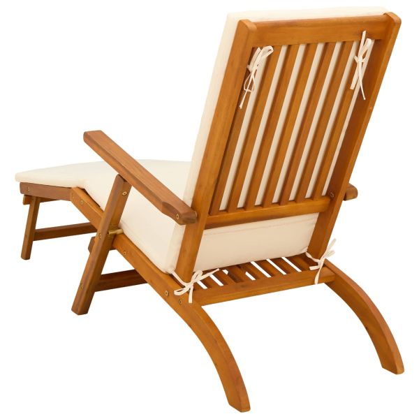 Сгъваем и reclining шезлонг 2 бр. Солидно акациево дърво